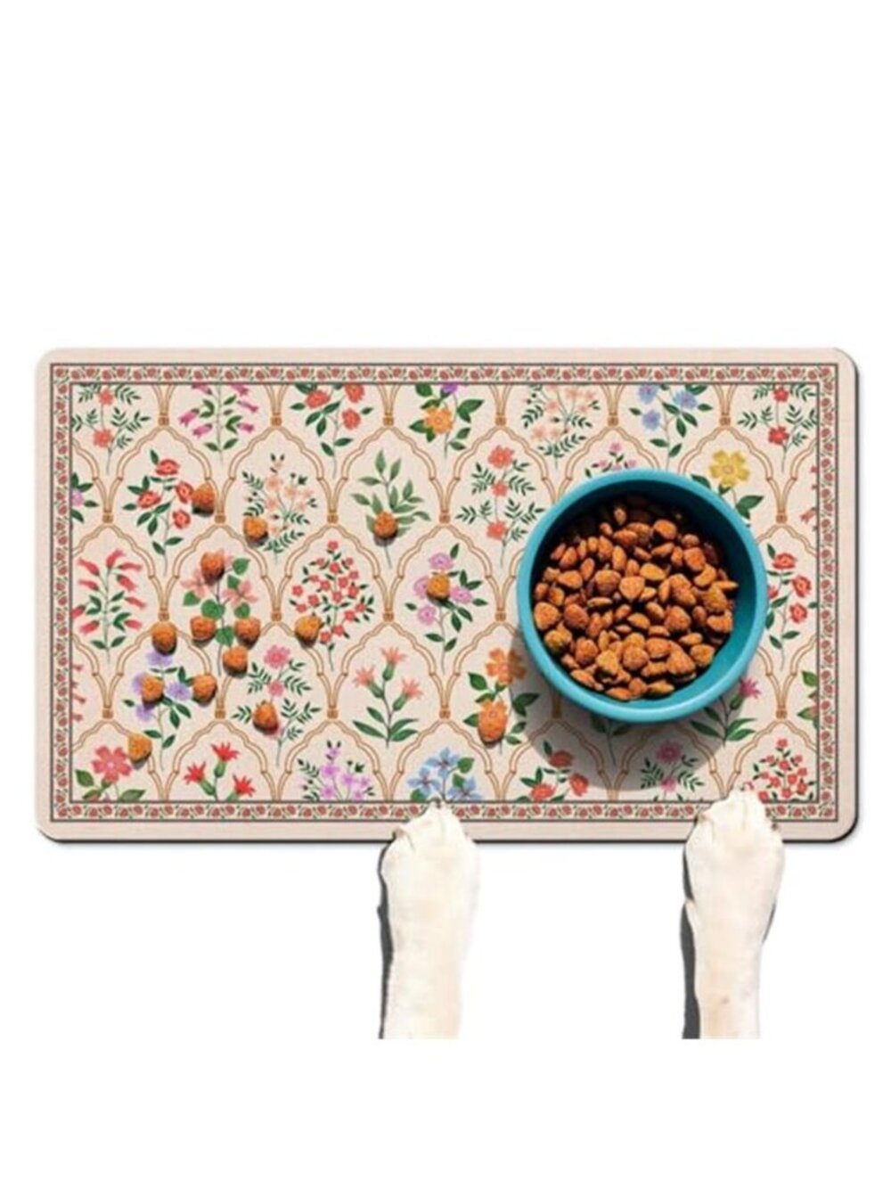 Pet Dog Bowl Mat for Food and Water Pet Cat Food Feeding Mat 12*20